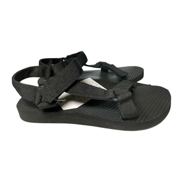 Time And Tru Women's Nature Sandals Size 10 Black Cushion Sole New With Tags** - Picture 1 of 11